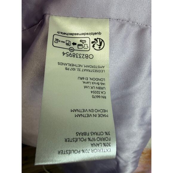 Anthropologie Maeve Wool Blend Plaid Long Coat Jacket Pink Romantic Sz L New - Picture 16 of 16